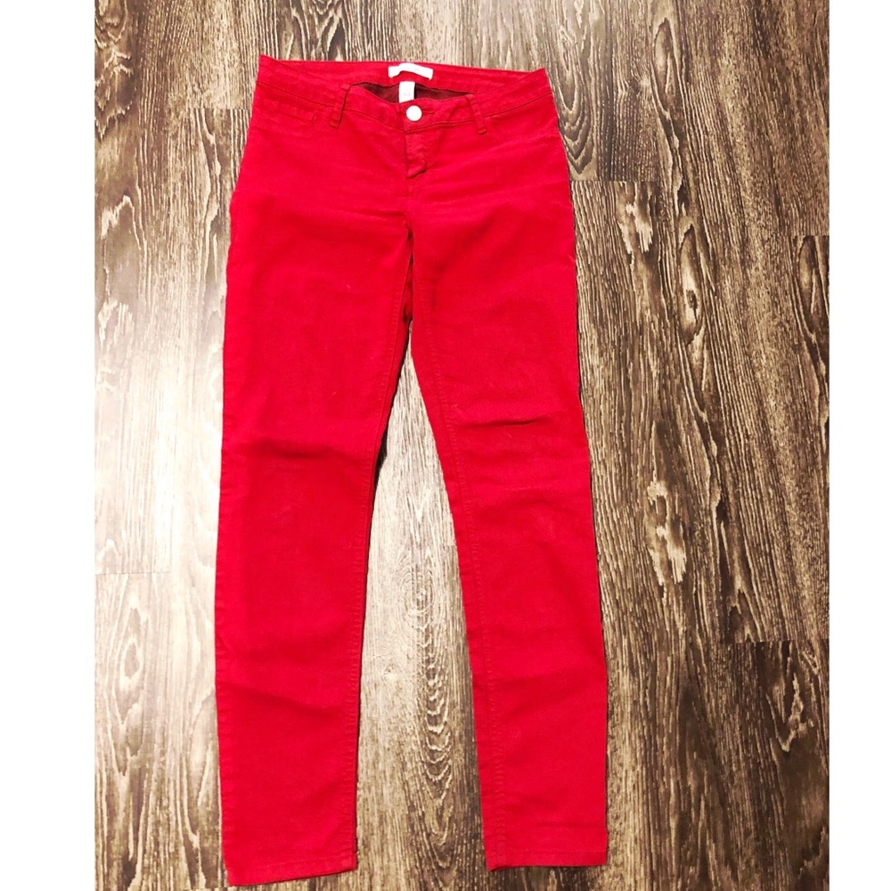 Women Red Skinny Jeans size 8